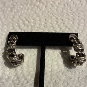 Brighton Twisted Silver and Crystal Earrings